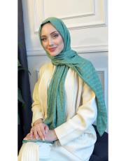 ay jakarlı şal yeşil