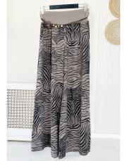 ithal zebra keten pantolon vizon