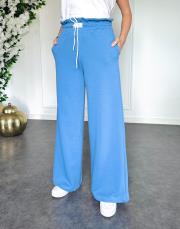 üç iplik geniş pantolon indigo