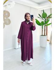 santorini gömlek elbise bordo 3